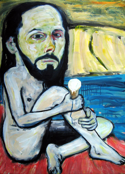 Self portrait with ice-cream (after Papapetrou).